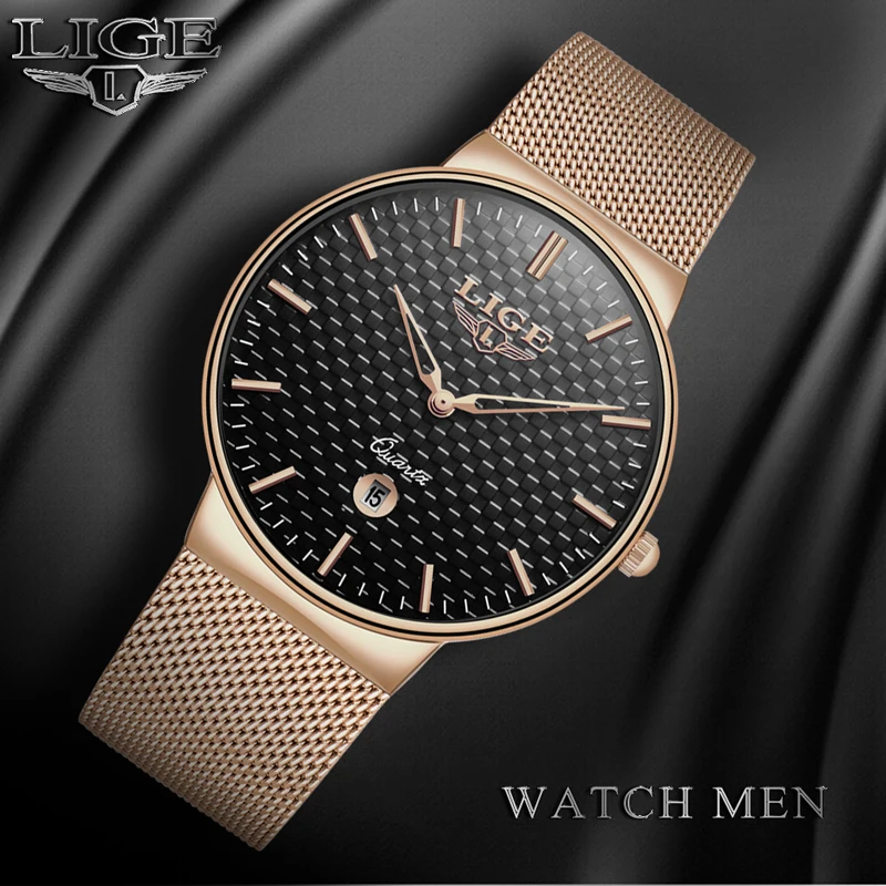 LIGE Fashion Mens Watches Top Brand Luxury Ultra Thin Quartz Watch Men Steel Mesh Strap Waterproof Sport Watch Relogio Masculino
LIGE Fashion Mens Watches Top Brand Luxury Ultra Thin Quartz Watch Men Steel Mesh Strap Waterproof Sport Watch Relogio Masculino