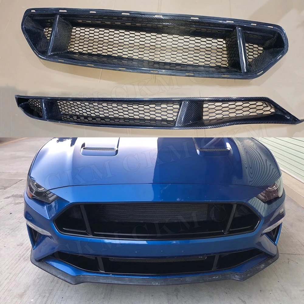 Carbon Fiber Car Front Bumper Mesh Grille Grills Real Carbon Fiber for Ford Mustang 2018 UP Car Styling
Carbon Fiber Car Front Bumper Mesh Grille Grills Real Carbon Fiber for Ford Mustang 2018 UP Car Styling