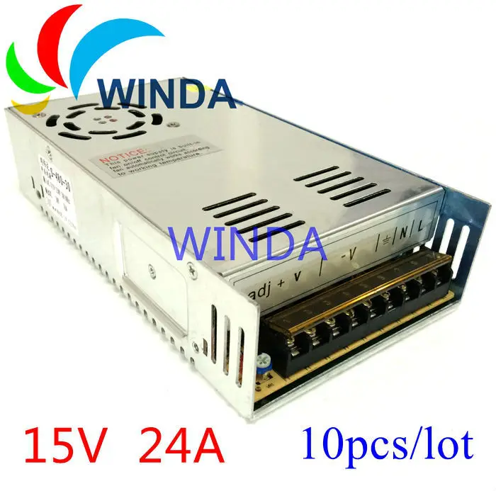 Adjustable power supply output 15V 24A 360W built-in cooling DC fan security video camera centralized power supply 10pcs
Adjustable power supply output 15V 24A 360W built-in cooling DC fan security video camera centralized power supply 10pcs
