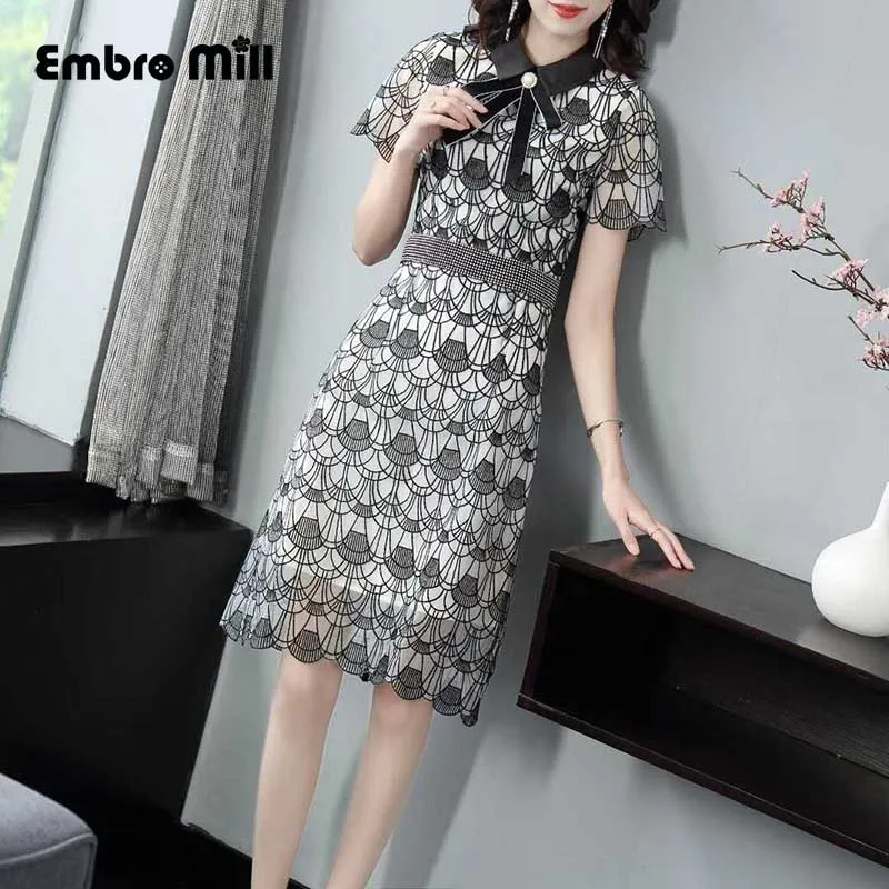 The New Office Lady Bow embroidery Summer dress 2019 woman The elegant Slim A-Line dress S-XL
The New Office Lady Bow embroidery Summer dress 2019 woman The elegant Slim A-Line dress S-XL