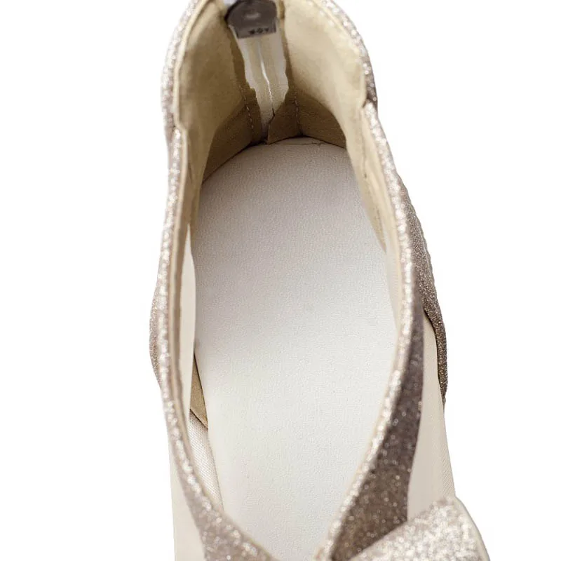 Female 10cm Heels Bling Glitter Wedge Sandals Wholesale Sexy High-heeled Shoes All-match Causal Platform Mejur Shoes Plus Size (2)