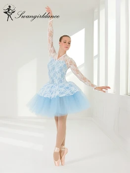 New Arrival!Girls long sleeve Debut Performance ballet tutu dress with lace,blue or lilac ballet tutu BL0125
New Arrival!Girls long sleeve Debut Performance ballet tutu dress with lace,blue or lilac ballet tutu BL0125