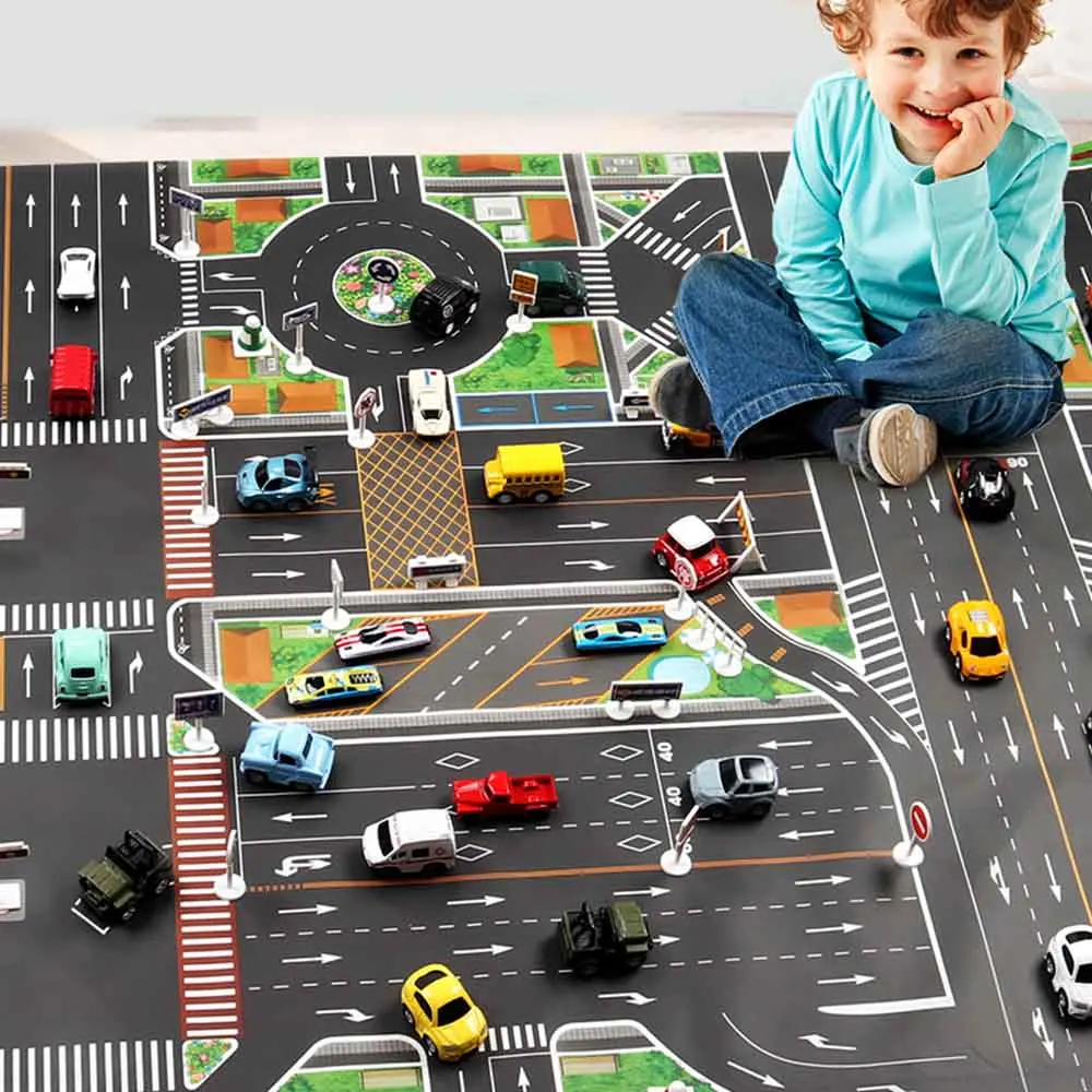 1pc Cars Map City Parking Lot Roadmap Toy Model Car Climbing Mats 130 x 100cm Educational toys for Kids baby gift |