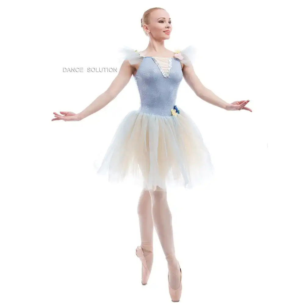 danceballet,balletdancer sky blue girls ballet dance tutu ballerina dress for performance
