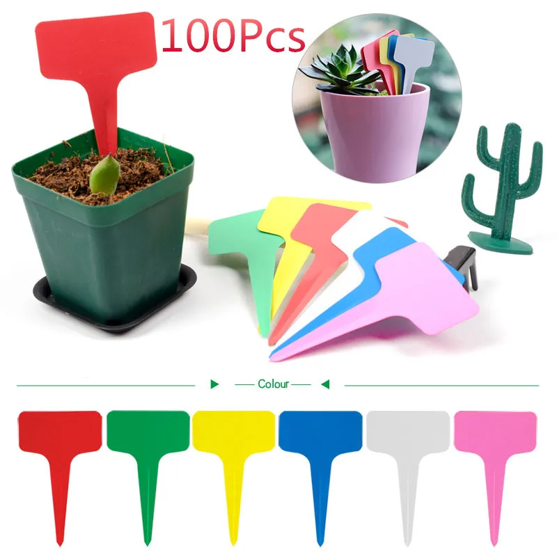 100pcs Plastic Plant Tree T-type Tags Markers Nursery Labels Stick Pot New Home Supplies Rondom Color
100pcs Plastic Plant Tree T-type Tags Markers Nursery Labels Stick Pot New Home Supplies Rondom Color