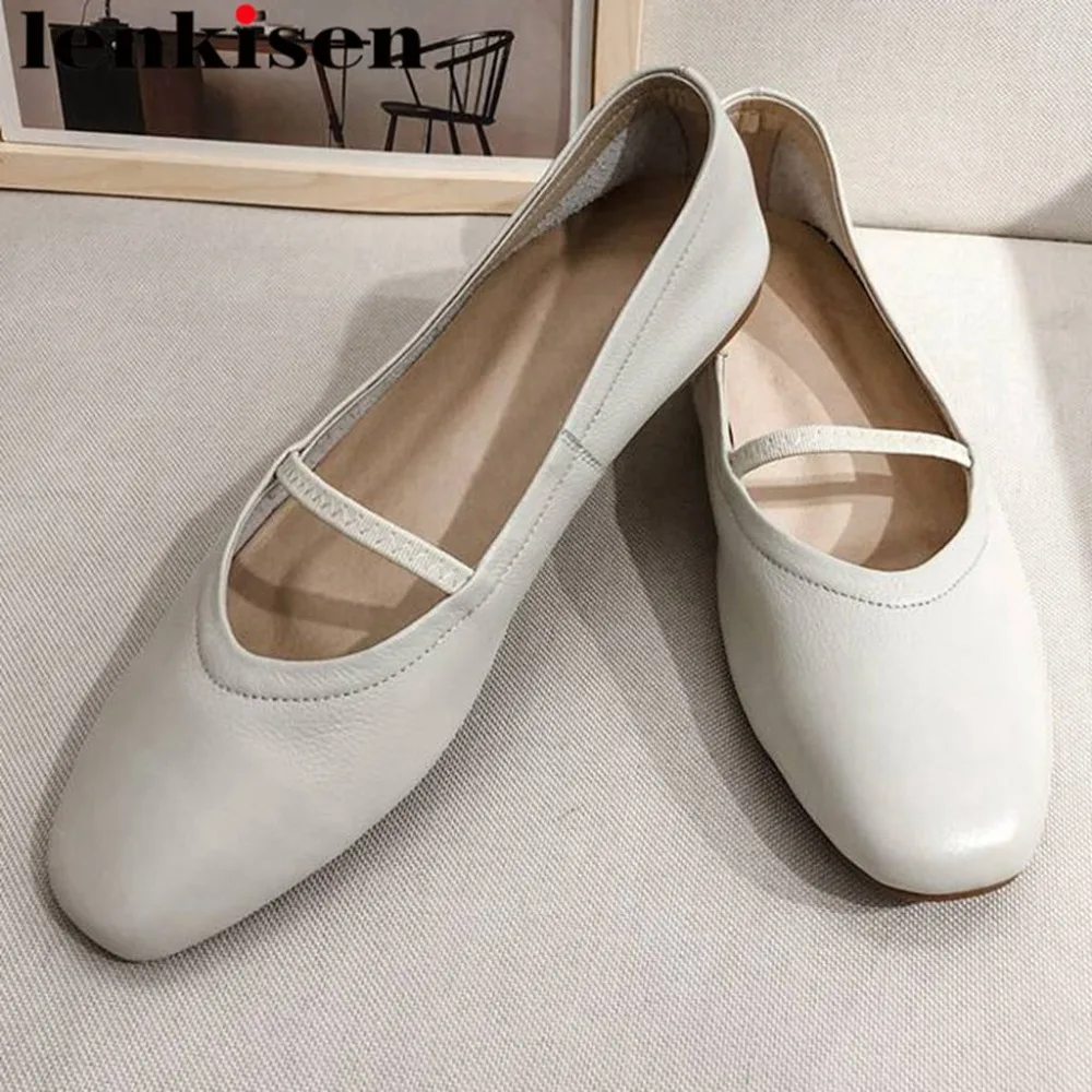 Lenkisen comfortable soft natural leather high quality slip on concise streetwear ballet shoes young girls square toe loafer L07
Lenkisen comfortable soft natural leather high quality slip on concise streetwear ballet shoes young girls square toe loafer L07