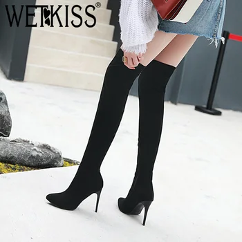 WETKISS Winter Over The Knee Boots Pointed Toe Footwear Fur Shoes High Heels Flock Lady Shoes Women 2018 Female Boot Plus Size
WETKISS Winter Over The Knee Boots Pointed Toe Footwear Fur Shoes High Heels Flock Lady Shoes Women 2018 Female Boot Plus Size