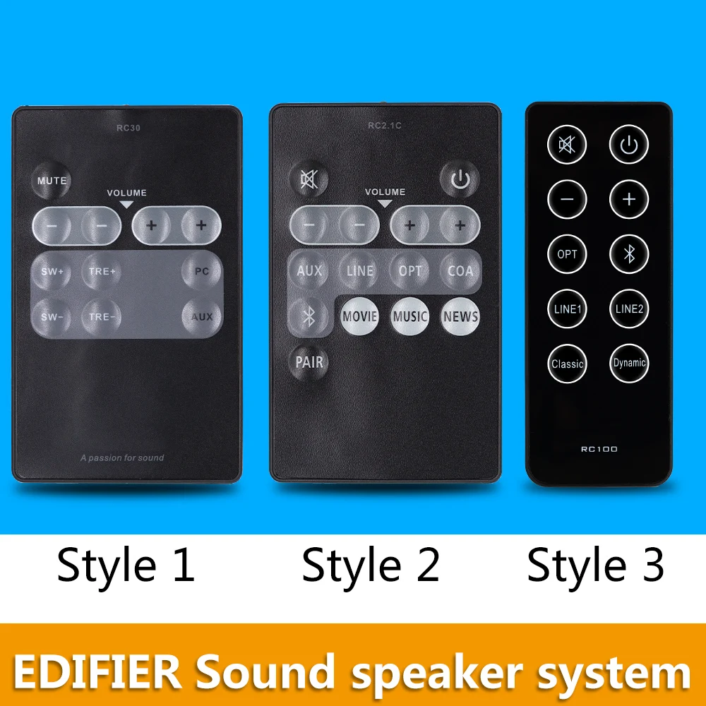 ZF for Edifier Sound speaker system Remote Control S1000 C2 C3 RC30 RC2.1C RC10D RC100 R2000DB
ZF for Edifier Sound speaker system Remote Control S1000 C2 C3 RC30 RC2.1C RC10D RC100 R2000DB