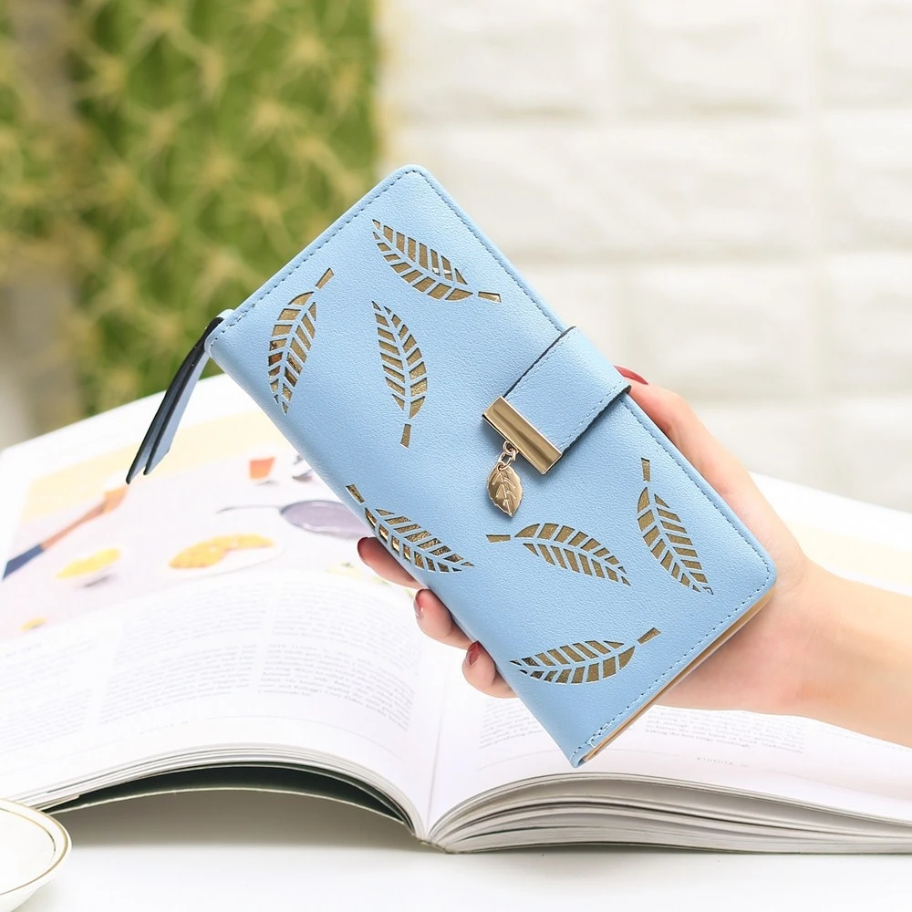 Fashion Ladies Long Section Two Fold Hollow Leaf Purse Student Wallet Clutch Bag Mobile Phone Card Package
Fashion Ladies Long Section Two Fold Hollow Leaf Purse Student Wallet Clutch Bag Mobile Phone Card Package