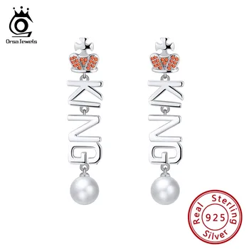 ORSA JEWELS Solid 925 Sterling Silver Women Drop Earrings Chess Crown AAA Zircon Female Simulated Pearl Earrings Jewelry SE141
ORSA JEWELS Solid 925 Sterling Silver Women Drop Earrings Chess Crown AAA Zircon Female Simulated Pearl Earrings Jewelry SE141