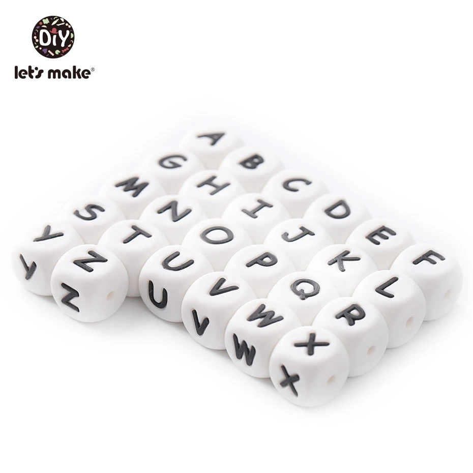 Let'S Make 10pc Customize Baby Rattle Pacifier Chain Silicone Teether Beads Alphabet Teething Square Beads Baby Teether Toys
Let'S Make 10pc Customize Baby Rattle Pacifier Chain Silicone Teether Beads Alphabet Teething Square Beads Baby Teether Toys