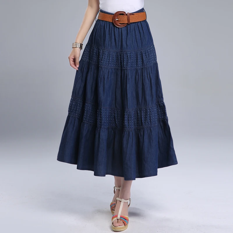 New Large Size Denim Long Skirt Female 2019 Spring Summer high Waist Skirt Girls Women Vintage Skirt N656
New Large Size Denim Long Skirt Female 2019 Spring Summer high Waist Skirt Girls Women Vintage Skirt N656