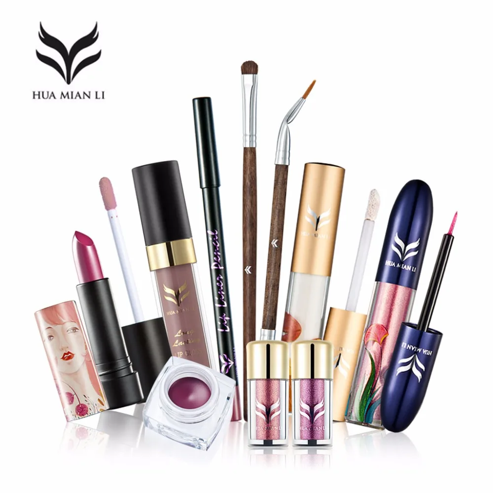 2017 New Powder Eyeshadow Glitter Eyeliner Matte Lipstick Metallic Lip Gloss with Brush HUAMINALI Brand Professional Makeup Set
2017 New Powder Eyeshadow Glitter Eyeliner Matte Lipstick Metallic Lip Gloss with Brush HUAMINALI Brand Professional Makeup Set