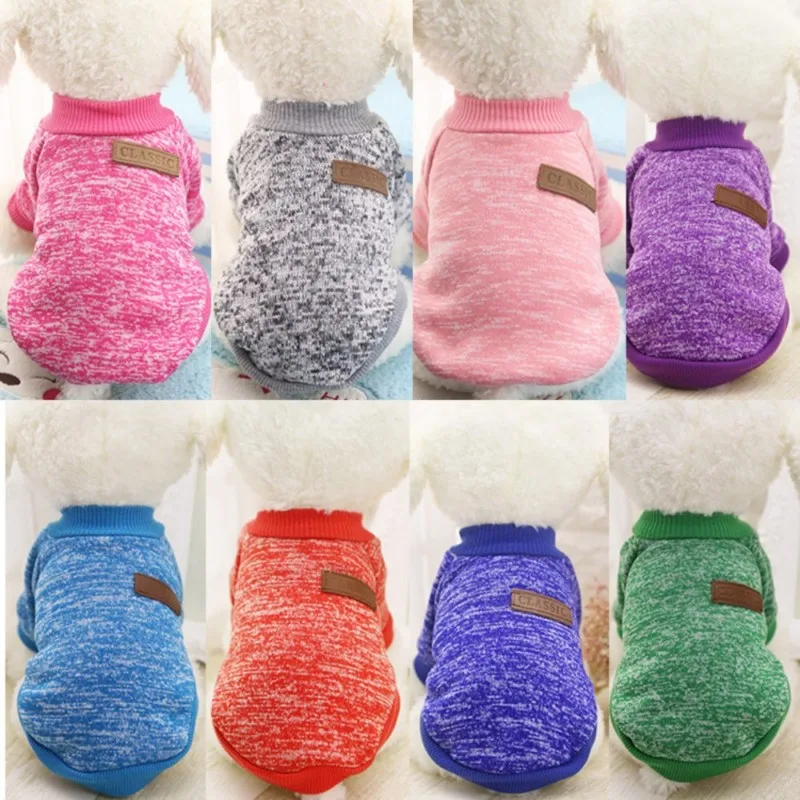 Autumn Winter Warm Dog Clothes For Small Medium Soft Dog Sweater Clothing Winter Chihuahua Clothes Classic Pet dog accessories (6)