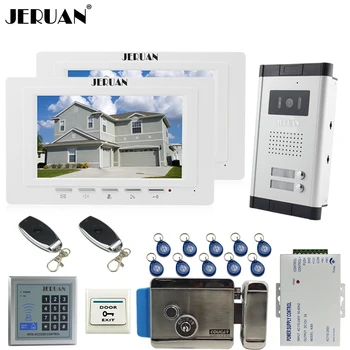 JERUAN Apartment 7`` Video Door Phone Intercom System kit 2 Monitor 1 HD Camera RFID Access Controller Electronic control lock
JERUAN Apartment 7`` Video Door Phone Intercom System kit 2 Monitor 1 HD Camera RFID Access Controller Electronic control lock