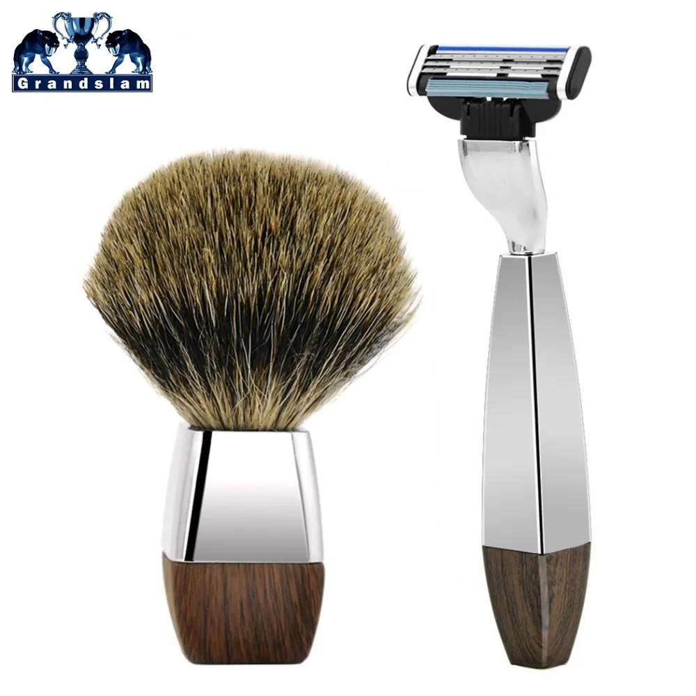 Grandslam Men Razors Kit Refills Mach3 Shaving Razor + Badger Hair Shaving Brush Razor Brush Shaving Set
Grandslam Men Razors Kit Refills Mach3 Shaving Razor + Badger Hair Shaving Brush Razor Brush Shaving Set