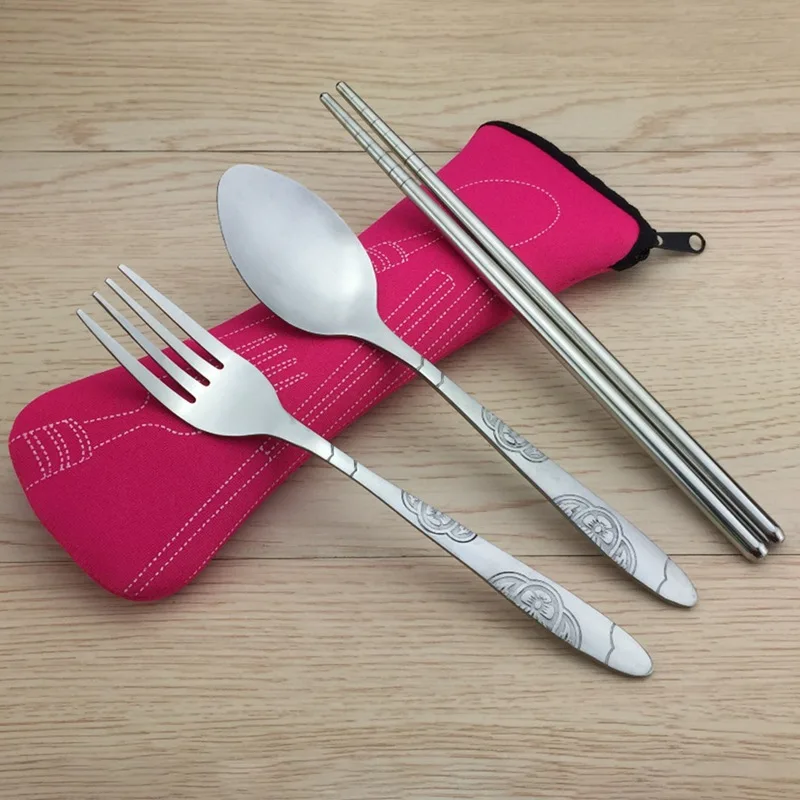 3 Pieces Outdoor Portable Tableware With Bag In The Wild Stainless Steel Chopstick Fork Spoon Camping Trip Tools
3 Pieces Outdoor Portable Tableware With Bag In The Wild Stainless Steel Chopstick Fork Spoon Camping Trip Tools