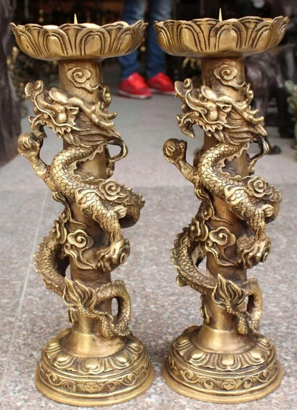 huij 007205 15" Chinese Bronze Circle Twist Dragon Dragons Candlestick Holder Oil Lamp Pair
huij 007205 15" Chinese Bronze Circle Twist Dragon Dragons Candlestick Holder Oil Lamp Pair