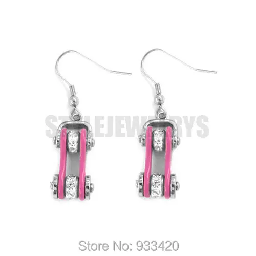 Free Shipping! Pink Bicycle Chain Motor Earrings Stainless Steel Jewelry Bling Rhinestone Motorcycles Biker Earring SJE370127B
Free Shipping! Pink Bicycle Chain Motor Earrings Stainless Steel Jewelry Bling Rhinestone Motorcycles Biker Earring SJE370127B