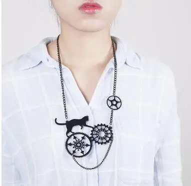 2018 New Arrival Funny Acrylic Jewelry Playful Punk Cat Pendant Necklace Punk Club Figure Steam Necklace for Women & Girl
2018 New Arrival Funny Acrylic Jewelry Playful Punk Cat Pendant Necklace Punk Club Figure Steam Necklace for Women & Girl