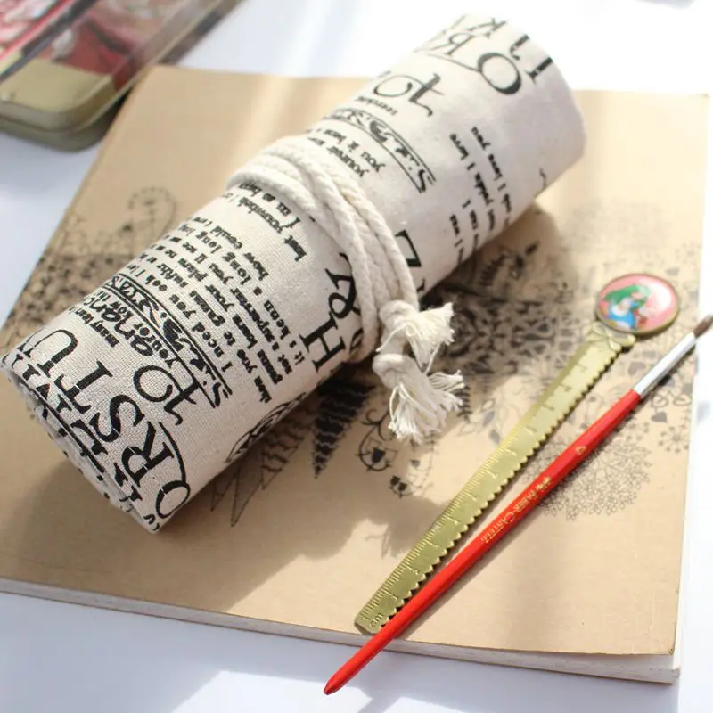 School Pencil Case Canvas Handmade Pencil Bags 36 Holes Roll Pouch Makeup Cosmetic Brush Pen Storage Box Bag
School Pencil Case Canvas Handmade Pencil Bags 36 Holes Roll Pouch Makeup Cosmetic Brush Pen Storage Box Bag