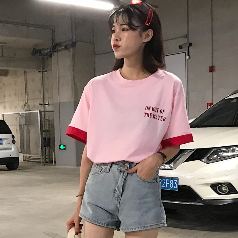 Summer Kawaii Letter Print T Shirt Women Short Sleeve Sweet Vogue Tops Female Loose Long T-Shirts Ladies Casual O-Neck Tshirt
Summer Kawaii Letter Print T Shirt Women Short Sleeve Sweet Vogue Tops Female Loose Long T-Shirts Ladies Casual O-Neck Tshirt