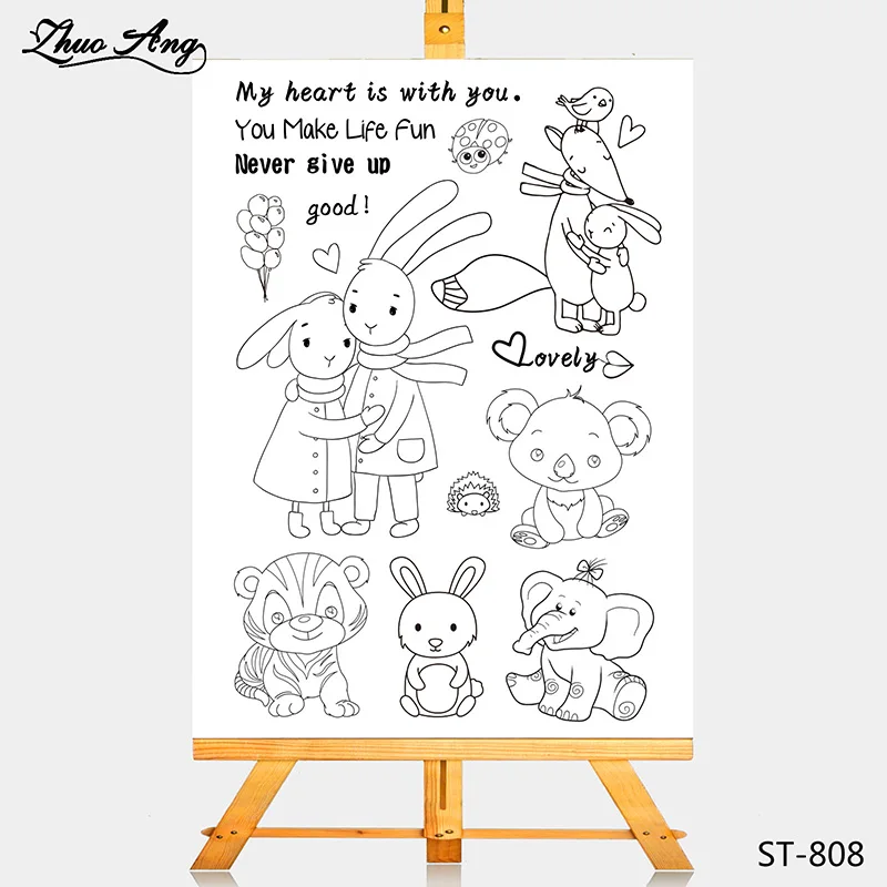 ZhuoAng Rabbit And Elephant Transparent Clear Stamps /Silicone Seals for DIY Scrapbooking photo album/Card Making
ZhuoAng Rabbit And Elephant Transparent Clear Stamps /Silicone Seals for DIY Scrapbooking photo album/Card Making