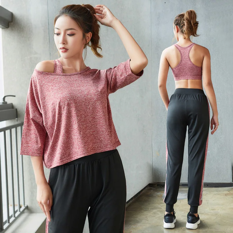 Women Yoga Set 3 Piece Tshirt Sport Bra Pant Femme Running Sports Wear Workout Clothes Quick Dry Tracksuits Fitness Gym Clothing
Women Yoga Set 3 Piece Tshirt Sport Bra Pant Femme Running Sports Wear Workout Clothes Quick Dry Tracksuits Fitness Gym Clothing