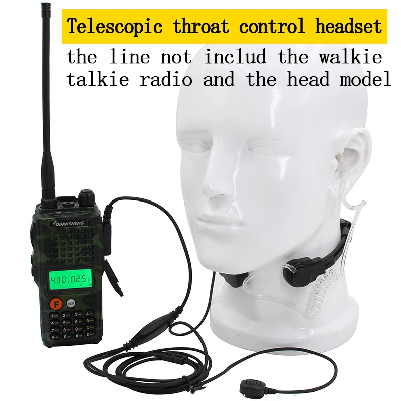 

Walkie Talkie K Head 2 pin Stretchable Throat Control Acoustic Tube Headset With Finger ppt for Baofeng Kenwood UV5R Radio
