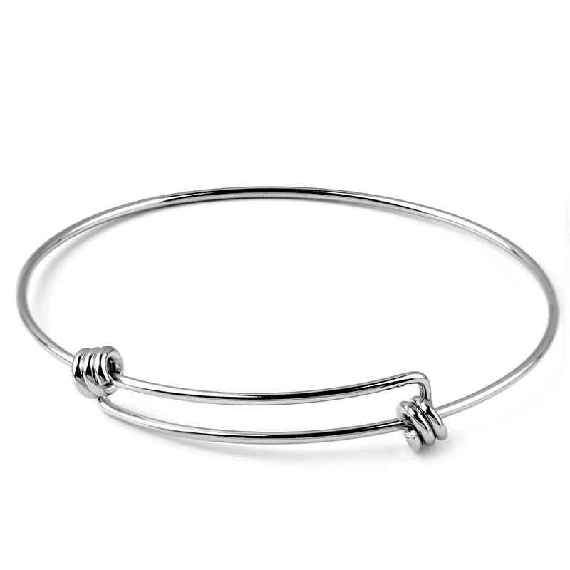 

2pcs Fashion Wire Copper / Stainless Steel Metal Expandable Bracelet Base Adjustable Blank Bangle DIY Charm Bracelets & Bangles