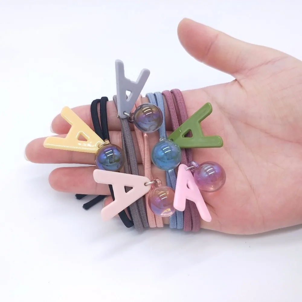 Women Elastic Hair Bands Accessories Acrylic Letter A&Ball Pendant Multicolor Rope Ponytail Holder Tie Gum Rubber Band Headwear
Women Elastic Hair Bands Accessories Acrylic Letter A&Ball Pendant Multicolor Rope Ponytail Holder Tie Gum Rubber Band Headwear