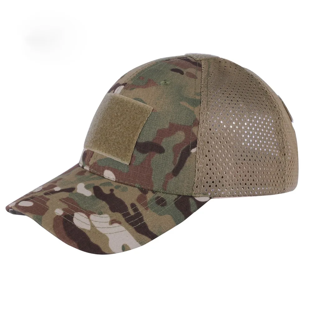 

2019 New CP Breathable Mesh Tactical Cap Men Hook Loop Badge Patch Camo Hats For Hunting Hiking Sports caps Camouflage Casquette