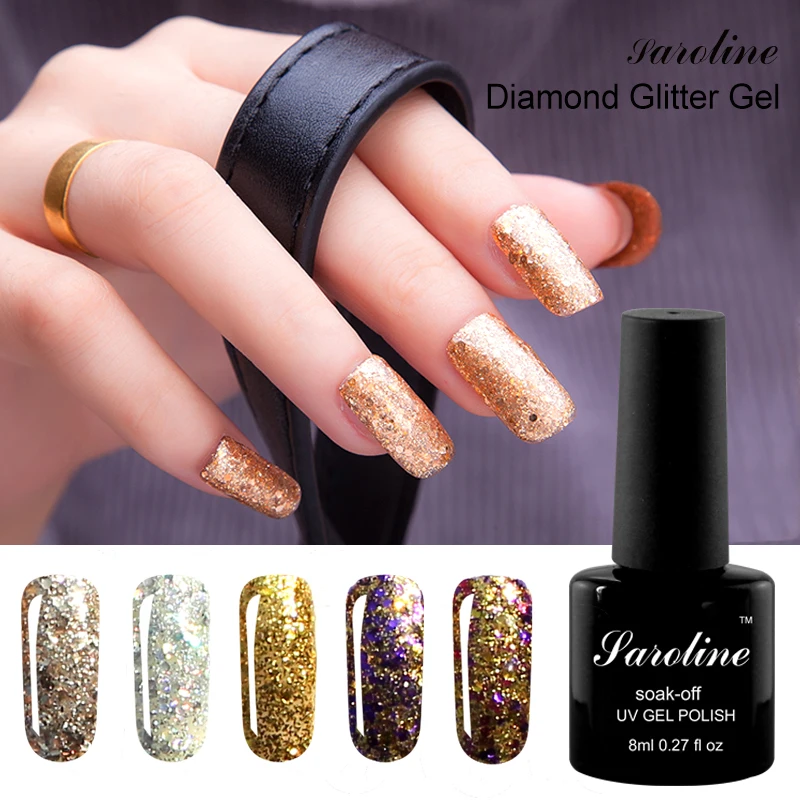 Saroline 3D Diamond Cure Gel Polish Nail Art Gel Varnish soak off professional Need UV Lamp Glitter Nail Gel Polish blue Color
Saroline 3D Diamond Cure Gel Polish Nail Art Gel Varnish soak off professional Need UV Lamp Glitter Nail Gel Polish blue Color