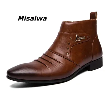 Misalwa Ankle Pointed Top Zip Men Chelsea Boots Spring Autumn Solid Vintage Leather Chaussure Homme Male 2019 Dress Boots
Misalwa Ankle Pointed Top Zip Men Chelsea Boots Spring Autumn Solid Vintage Leather Chaussure Homme Male 2019 Dress Boots