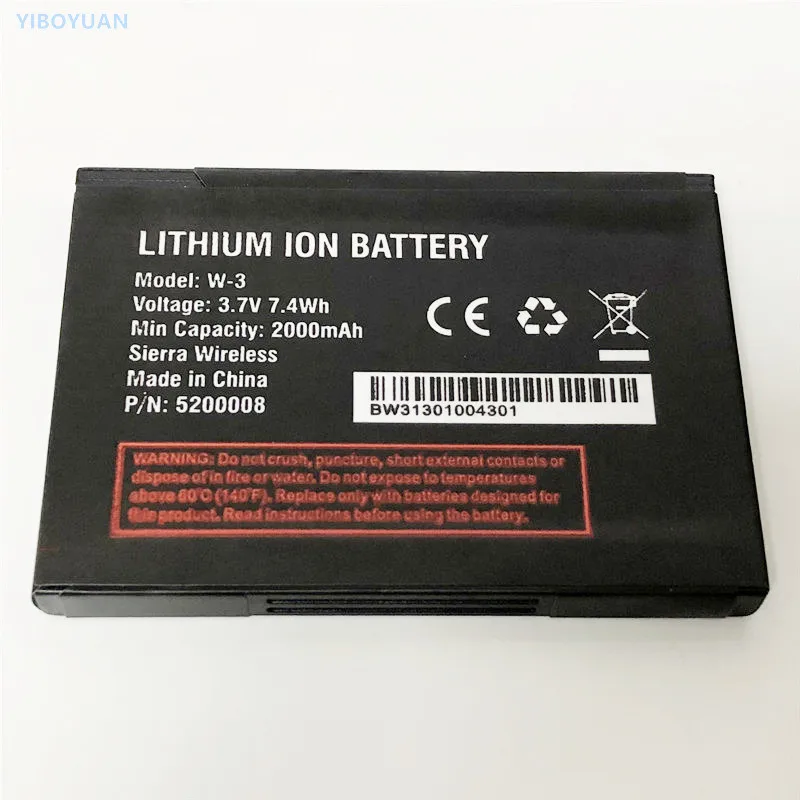 3.7V 2000mAh W-3 P/N:5200008 For Netgear Sierra AirCard 760S 762S 763S 785S AC760S AC762S AC763S AC785S Battery
3.7V 2000mAh W-3 P/N:5200008 For Netgear Sierra AirCard 760S 762S 763S 785S AC760S AC762S AC763S AC785S Battery