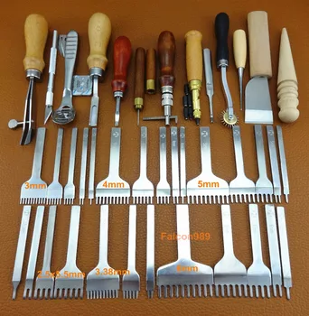 40pc Leather Craft Sew Stitch Knife Cutter Punch Chisel Pricking Iron Groover Creaser Beveler Skiving Edger Slicker Awl Tool Set
40pc Leather Craft Sew Stitch Knife Cutter Punch Chisel Pricking Iron Groover Creaser Beveler Skiving Edger Slicker Awl Tool Set