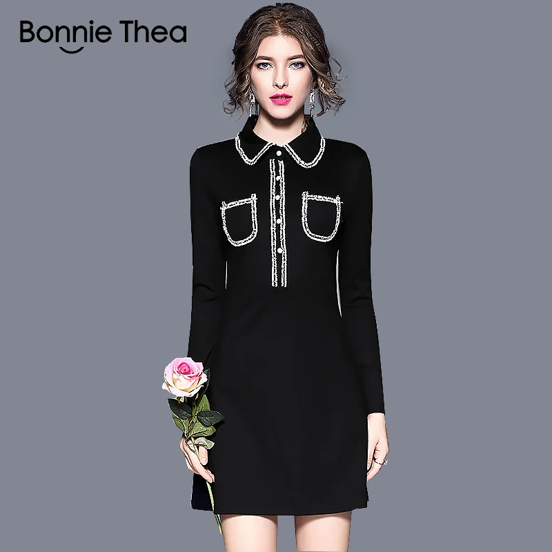 Bonnie Thea women winter black Elegant dress vestidos female mini evening Party dress office ladies dresses 2018 woman clothes
Bonnie Thea women winter black Elegant dress vestidos female mini evening Party dress office ladies dresses 2018 woman clothes
