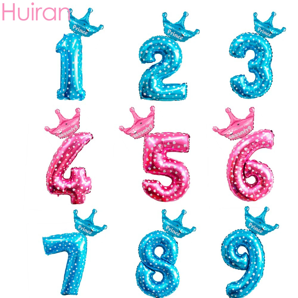 HUIRAN 32Inch Number Balloons Pink Blue Foil Balloons Prince Princess Crown Baby Shower Happy Birthday Party Decor Kids Toys
HUIRAN 32Inch Number Balloons Pink Blue Foil Balloons Prince Princess Crown Baby Shower Happy Birthday Party Decor Kids Toys