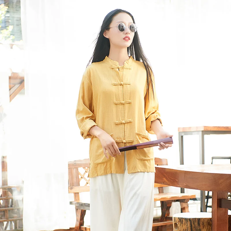 ORIGOODS Chinese style Linen Blouse Women Vintage Loose Long sleeve Blouse Shirt Women Autumn 2018 Casual Blouse Shirt Tops B226
ORIGOODS Chinese style Linen Blouse Women Vintage Loose Long sleeve Blouse Shirt Women Autumn 2018 Casual Blouse Shirt Tops B226