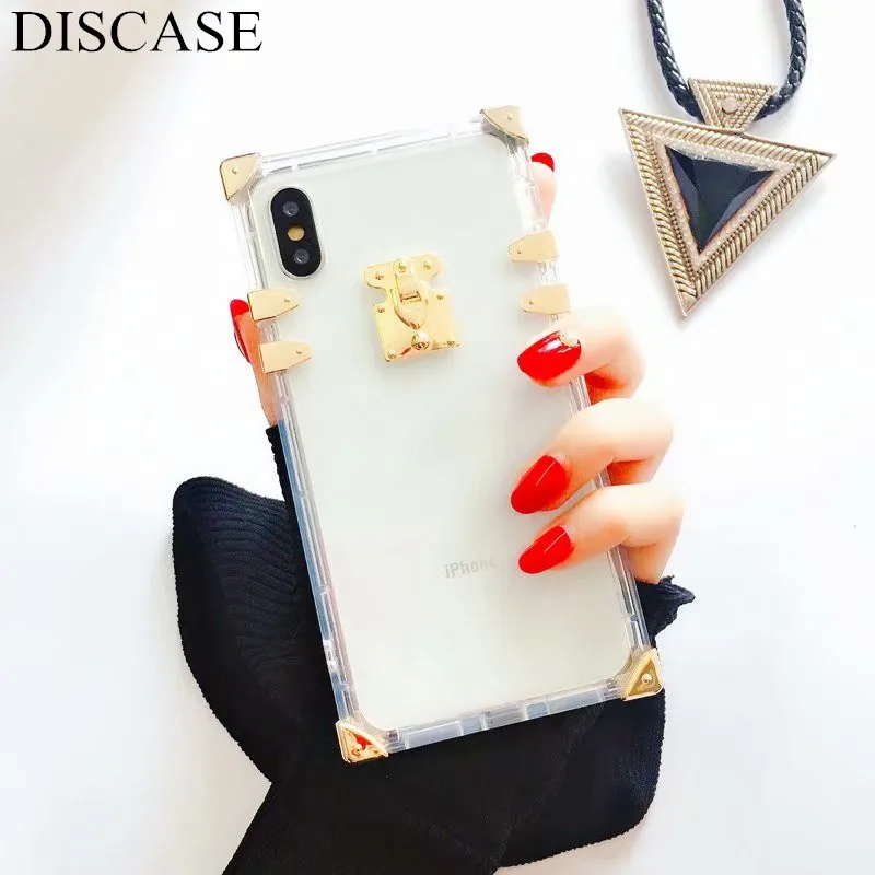 DISCASE Phone Case For iphone XS XR XS Max Stylish Square Transparent For iphone X 6 6s 7 8plus Luxury Metal Trim Back Case Capa
DISCASE Phone Case For iphone XS XR XS Max Stylish Square Transparent For iphone X 6 6s 7 8plus Luxury Metal Trim Back Case Capa