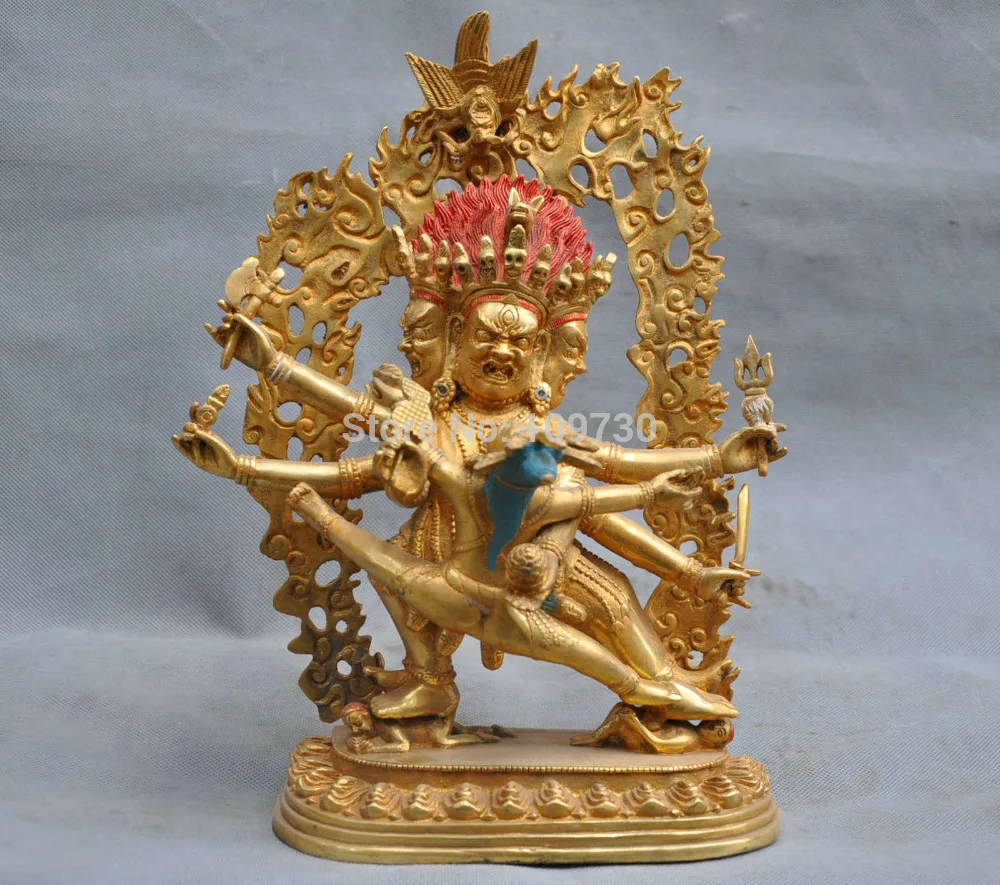 bir 002125 12" Tibet Bronze Painting 3 Head 6 Arms Mahakala Buddha Gollum Head Deer Statue
bir 002125 12" Tibet Bronze Painting 3 Head 6 Arms Mahakala Buddha Gollum Head Deer Statue
