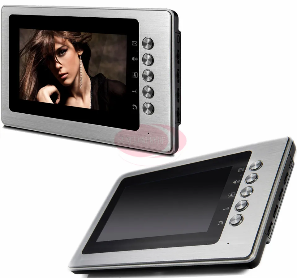 Hands Free Monitor Video Intercom Doorbell 7'' Color LCD Indoor 100V-240V Power Supply Support Remote Unlock/Video/Talk |