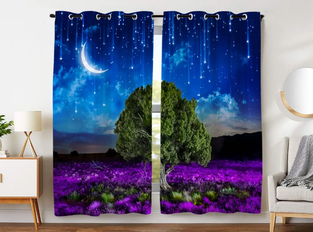 HommomH Curtains (2 Panel) Grommet Top Darkening Blackout Room Purple Meadow Tree Moon Stars Quiet Night
HommomH Curtains (2 Panel) Grommet Top Darkening Blackout Room Purple Meadow Tree Moon Stars Quiet Night