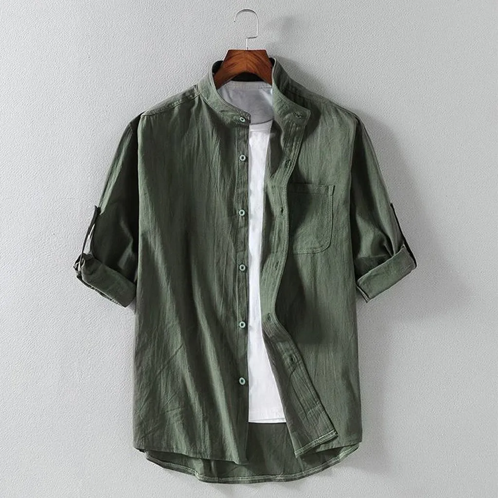 Men's Baggy Cotton Linen Solid Button Plus Size Half Sleeve Shirts Tops Luxury Men streetwear Top chemise homme England Style
Men's Baggy Cotton Linen Solid Button Plus Size Half Sleeve Shirts Tops Luxury Men streetwear Top chemise homme England Style