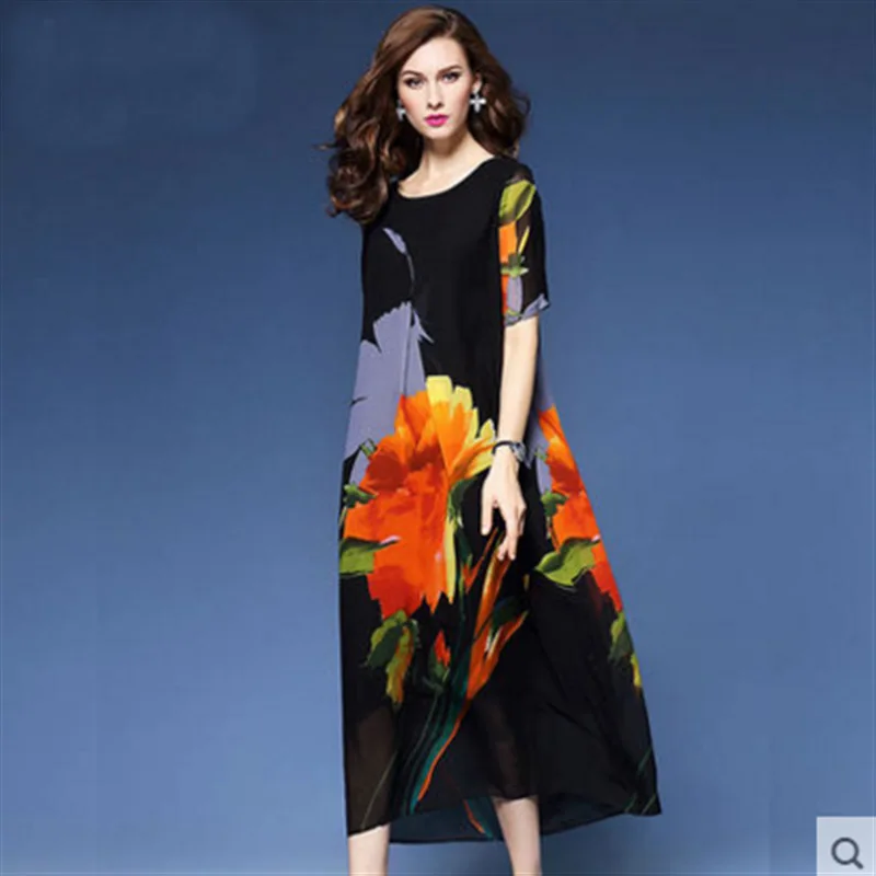 Women Summer Dress 2019 Ethnic Floral Printed Beach Party Dress Elegant Vestido Mujer Silk Maxi Dresses Long Robe Femme Boho 4XL
Women Summer Dress 2019 Ethnic Floral Printed Beach Party Dress Elegant Vestido Mujer Silk Maxi Dresses Long Robe Femme Boho 4XL