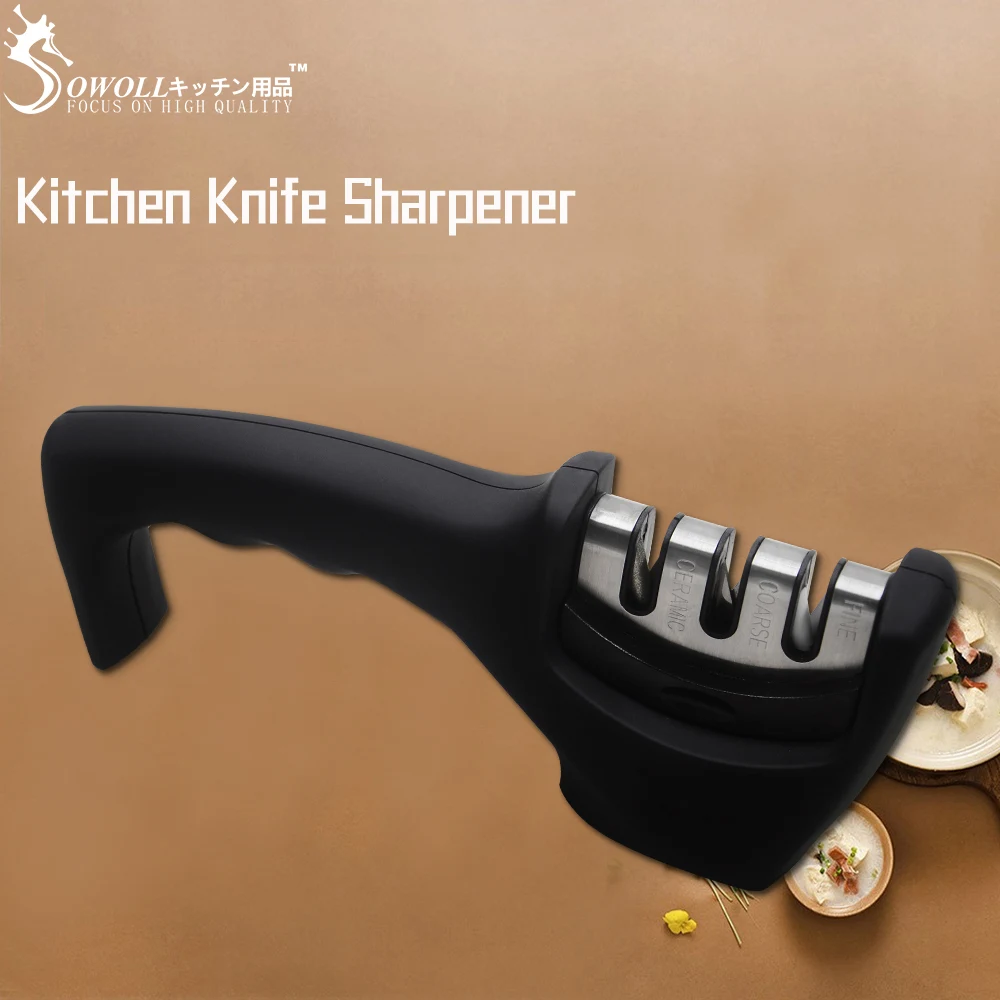 Sowoll Sharpening Stone 3-Stage Knife Sharpener Tool For Kitchen Knives Diamond Coated Wheel System Sharpens Dull Knife Quickly
Sowoll Sharpening Stone 3-Stage Knife Sharpener Tool For Kitchen Knives Diamond Coated Wheel System Sharpens Dull Knife Quickly