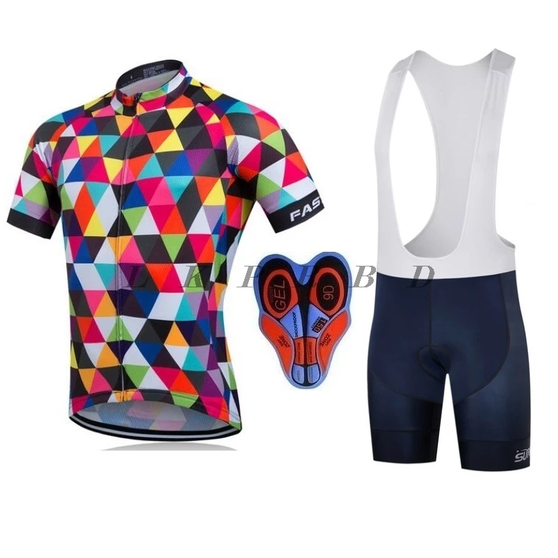 2018 Summer Cycling Jersey sets Multicolor Bicycle Short Sleeve Sportswear Cycling Clothing Bike maillot Cycling Jerseys+9D BIB
