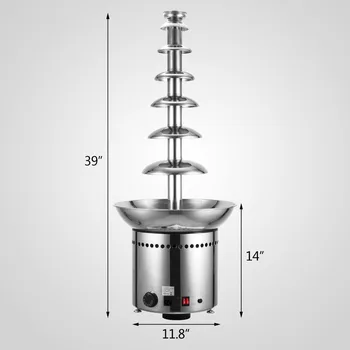 Full stainless steel auto control temperature 6tiers commercial chocolate fondue fountain(3,4,5,6,7 tier)
Full stainless steel auto control temperature 6tiers commercial chocolate fondue fountain(3,4,5,6,7 tier)