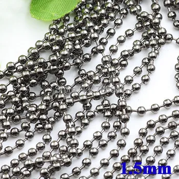 1.5mm Gunmetal Black Plated Iron Metal Necklace Bracelet Earrings Tassel Ball Beads Link Chains DIY Jewelry Making Wholesale
1.5mm Gunmetal Black Plated Iron Metal Necklace Bracelet Earrings Tassel Ball Beads Link Chains DIY Jewelry Making Wholesale