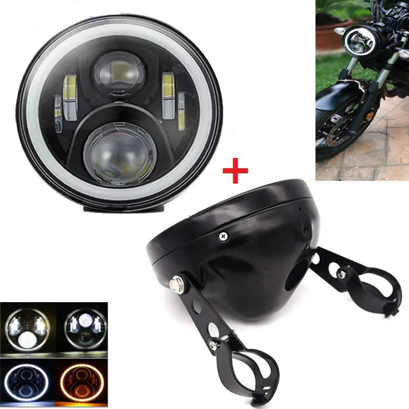 Dot SAE 60W 7'' Round led headlight H4 Motorcycle 883 headlamps Moto halo headlights with angel eyes & housing bucket for harley
Dot SAE 60W 7'' Round led headlight H4 Motorcycle 883 headlamps Moto halo headlights with angel eyes & housing bucket for harley